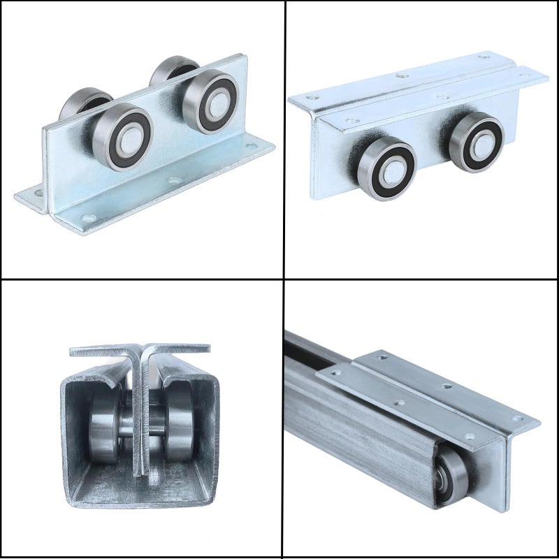 BiJun 4 Wheel Trolley Assembly Roller Strut Channel Trolley Heavy Duty Barn or Shed Sliding Doors for Use with 1-5/8"" Wide and All1-5/8 Taller Strut Channel (Silver 4 Packs) - Image 5